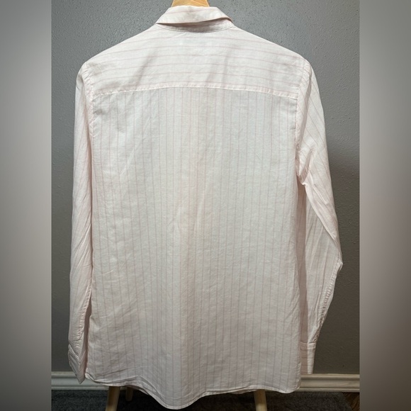 Banana Republic Pink Stripe Riley Button Up Ruffle Shirt - Picture 4 of 10